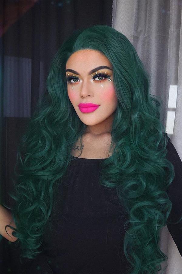 Green lace 2024 front wig