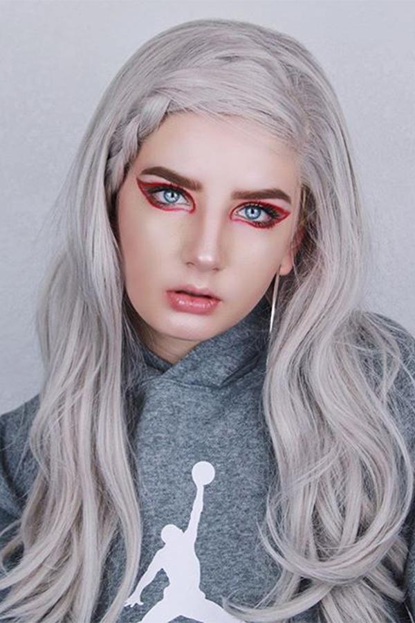 Grey dyed clearance wig