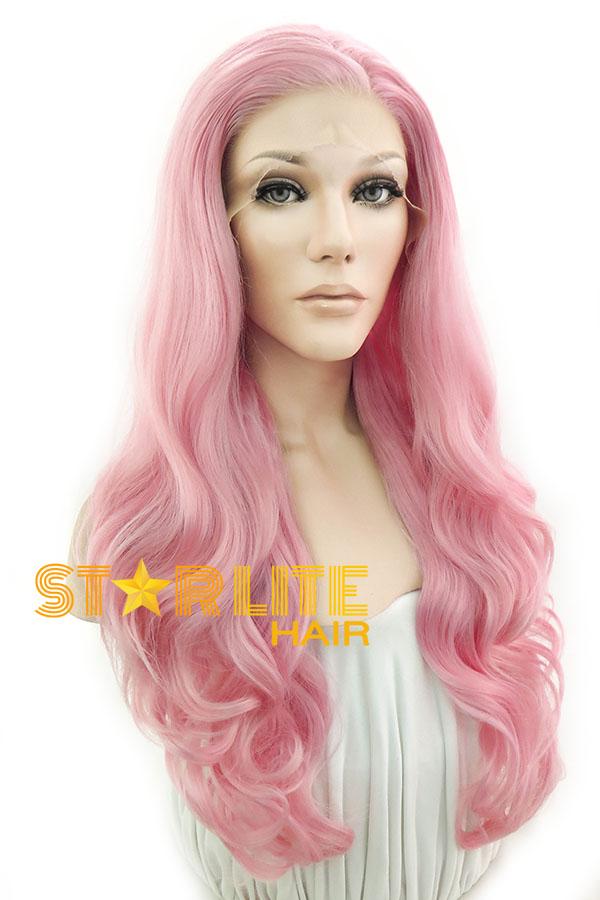 Pink lace front outlet wigs synthetic hair