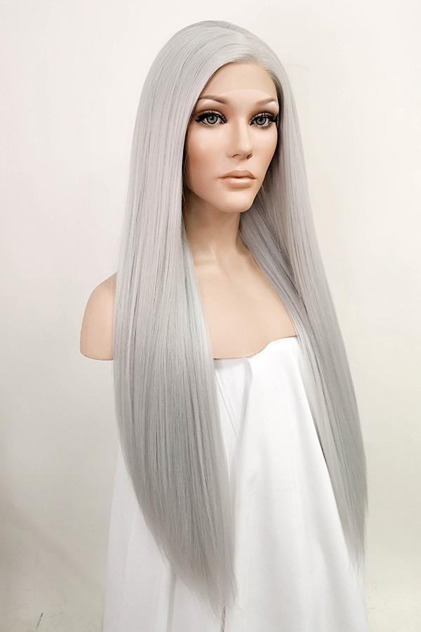 Grey straight outlet wig