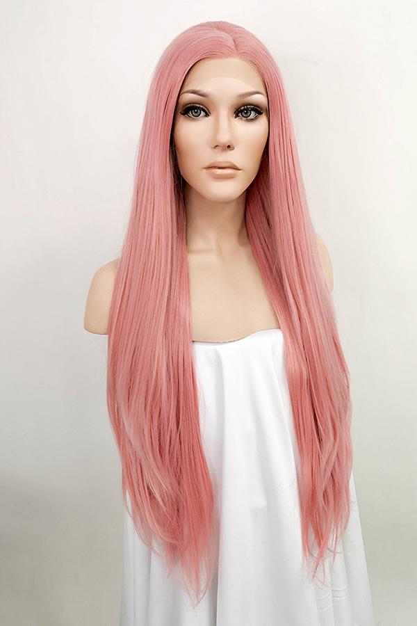 Firestarter pink kissed lace front top wig