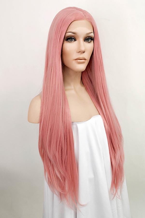 Synthetic lace shop front wigs pink