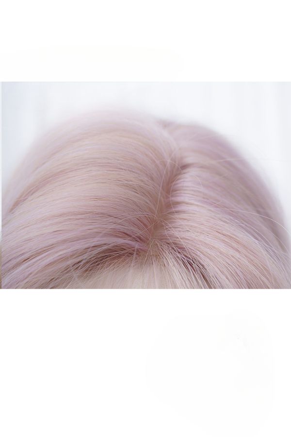 28" Pastel Pink Fashion Synthetic Hair Wig QS004