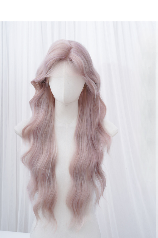 28" Pastel Pink Fashion Synthetic Hair Wig QS004