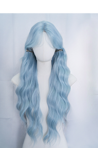 28" Pastel Blue Fashion Synthetic Hair Wig QS003