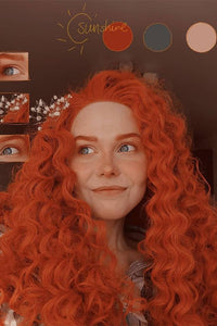 24" Reddish Orange Lace Front Synthetic Wig 10156 - StarLite Hair