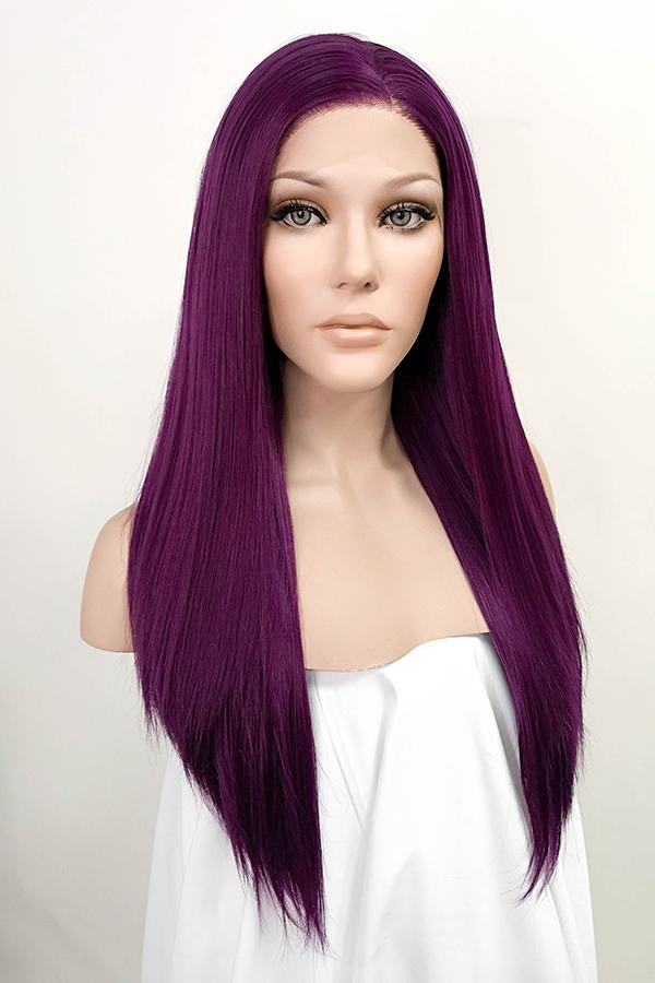 24 Dark Purple Lace Front Synthetic Wig 20021 StarLite Hair