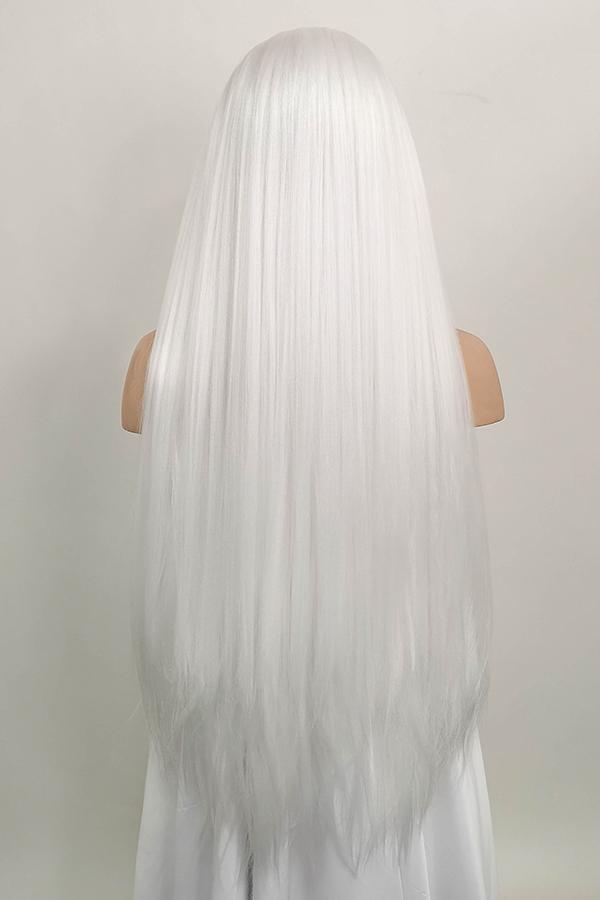 White synthetic outlet wig