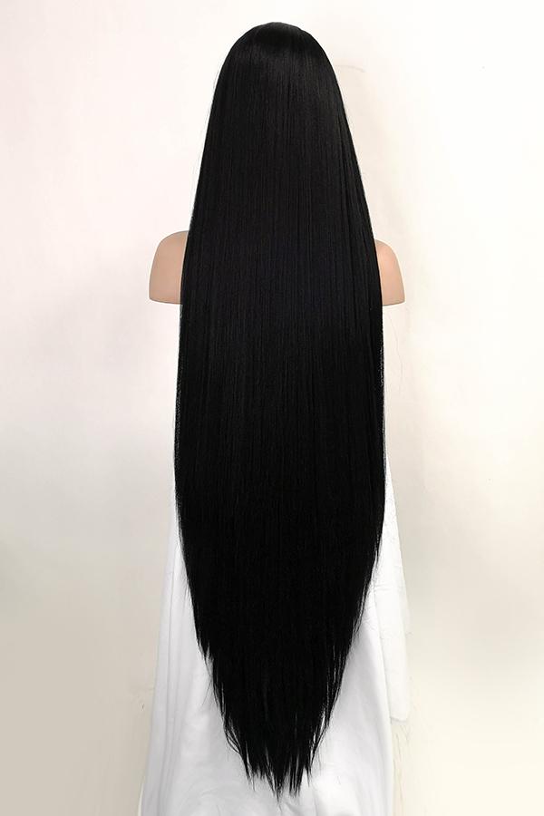 24 Jet Black Long Straight Lace Front Wig NEW -  Canada